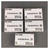 5x Bid 20 Round Boxes .223 Rem 55 Rain Fmj Ammo