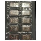 10x The Bid J M 1 Troy Oz .999 Silver Bars Ingots