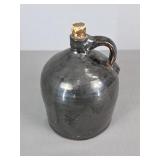 Brown Glazed Stoneware Whiskey Jug