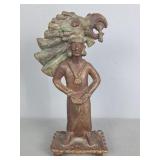 Tall Tribal Figure - Metal - Possibly Aztec Tall Tribal Figure - Metal - Possibly Aztec