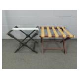 2x The Bid Wood Frame Luggage Racks