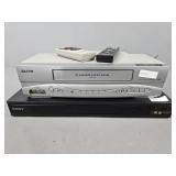2 Pc Vhs & Dvd Player - Both Power Up 2 Pc Vhs & Dvd Player - Both Power Up