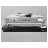 2 Pc Vhs & Dvd Player - Both Power Up