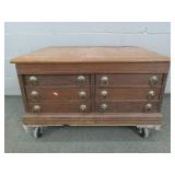 Wood Flip Top Six Drawer Cabinet Wood Flip Top Six Drawer Cabinet