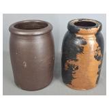 2x The Bid Old Earthenware Crocks 2x The Bid Old Earthenware Crocks