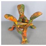 Carved Wood Interlocking Plant Stand Carved Wood Interlocking Plant Stand
