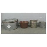 Lot Of Assorted Galvanized Tubs/buckets