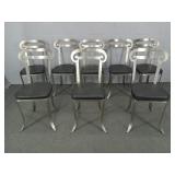 8x The Bid Decorative Metal Dining Chairs