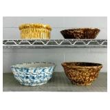 Four Pieces Of Antique Spongeware Pottery Four Pieces Of Antique Spongeware Pottery