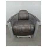 Restoration Hardware Swivel Aluminum Bomber Chair