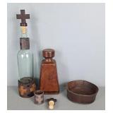 Lot Of Leather & Leather Overlay Religious Items Lot Of Leather & Leather Overlay Religious Items