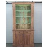 Antique Solid Pine 2 Piece Painted Cupboard