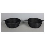 Pair Of Black Woven Baskets Pair Of Black Woven Baskets