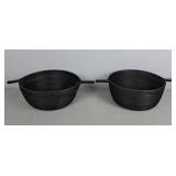 Pair Of Black Woven Baskets