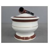 Limoges Porcelain Pipe Tobacco Jar Limoges Porcelain Pipe Tobacco Jar