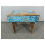 Antique Painted Pine Foot Stool Antique Painted Pine Foot Stool