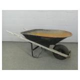 Blue Hawk Wood Handled Metal Wheel Barrow Blue Hawk Wood Handled Metal Wheel Barrow