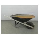 Blue Hawk Wood Handled Metal Wheel Barrow