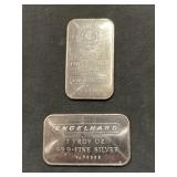 2x The Bid Engelhard 1 Troy Oz .999 Silver Bars 2x The Bid Engelhard 1 Troy Oz .999 Silver Bars