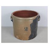 #2 Salt Glazed Crock With Underglaze - Painted #2 Salt Glazed Crock With Underglaze - Painted