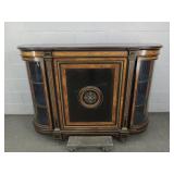 Antique Bent Glass Ebonized Credenza Ca. 1850