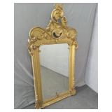 Gilded Rococo Revival Ornate Hanging Mirror Gilded Rococo Revival Ornate Hanging Mirror