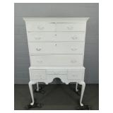 Vintage Shabby Highboy Painted White Vintage Shabby Highboy Painted White