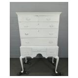 Vintage Shabby Highboy Painted White