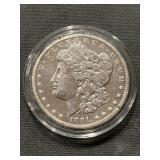 1891 Cc Morgan Silver Dollar - Cleaned