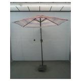 Patio Umbrella W/ Heavy Base - Preowned Patio Umbrella W/ Heavy Base - Preowned