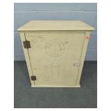 Painted Solid Wood Side Table W/ Storage