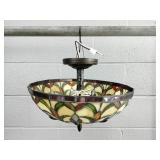 Portfolio Tiffany Style Glass Light Fixture - New Portfolio Tiffany Style Glass Light Fixture - New