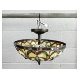 Portfolio Tiffany Style Glass Light Fixture - New