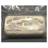 Opm Poured 10 Troy Oz .9995 Silver Bar Ingot