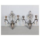 Set Of Two Metal Candle Sconces