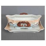 Antique Porc. Fish Decor Gravy Boat W Underplate Antique Porc. Fish Decor Gravy Boat W Underplate