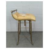 50's French Leather & Brass Button / Tuck Barstool 50's French Leather & Brass Button / Tuck Barstool