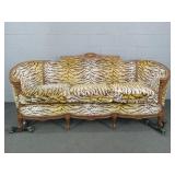 Louis Xv Style Scroll Arm Sofa - Tiger Pattern