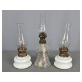 3 Pc Vintage Small Oil Lamps