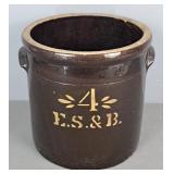 4 Gallon Antique Brown Jug W Beige Lettering 4 Gallon Antique Brown Jug W Beige Lettering