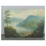 Antique Original Oil Painting On Canvas