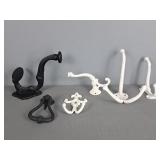 Lot Of Ornate Cast Iron Hooks Lot Of Ornate Cast Iron Hooks