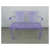 Painted Wrought Iron Patio Bench