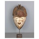 African Punu Mukudj Mask On Stand