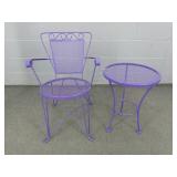 Vintage Painted Wrought Iron Patio Set Vintage Painted Wrought Iron Patio Set