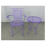 Vintage Painted Wrought Iron Patio Set