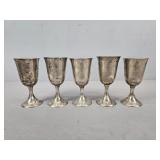21.21ozt Sterling Silver Towle Goblets 5pc 21.21ozt Sterling Silver Towle Goblets 5pc