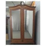 Antique Louis Xv Style Mirrored Armoire