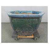 Xl Glazed Pottery Planter