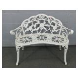 Painted Cast Iron Garden Bench